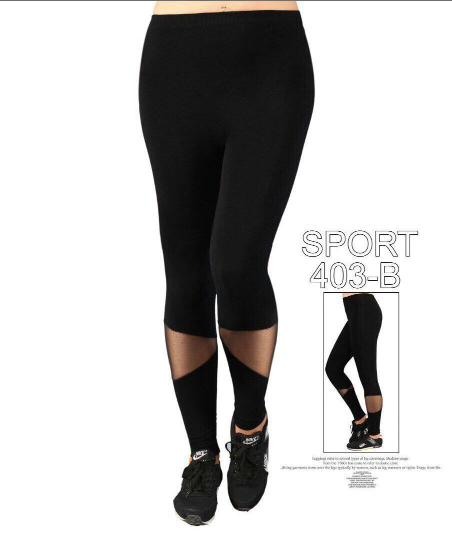 ليجن رياضي مطاطي للنساء   تصميم  جزء من الساق شيفون شفاف جديد وحصري