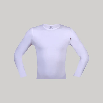 كم طويل (O) قطن ستريتش أبيض