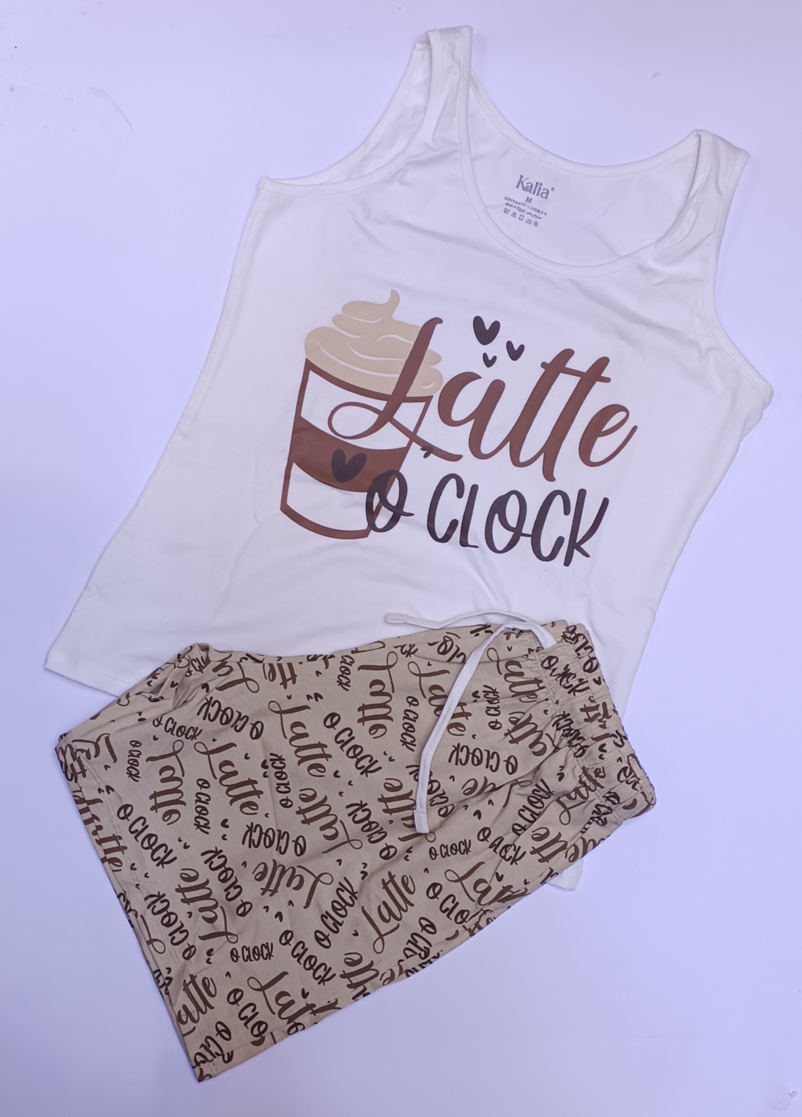 بيجامة  شورت للنساء - طقم بيجامة نسائي بدون اكمام - بيجاما صيفية قطعتين شورت قصير