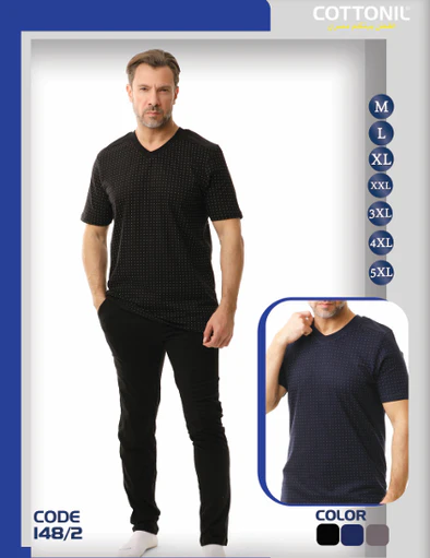 بيجامة صيفي رجالي ( بنطلون + تيشيرت )