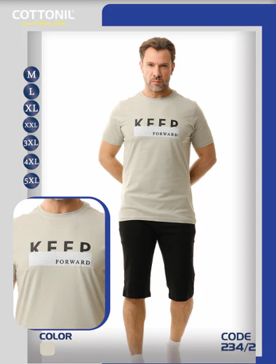 بيجامة صيفي رجالي ( بنتاكور+ تيشيرت )