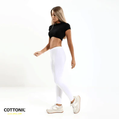 بنطلون طویل قطن لیجنج - ابيض