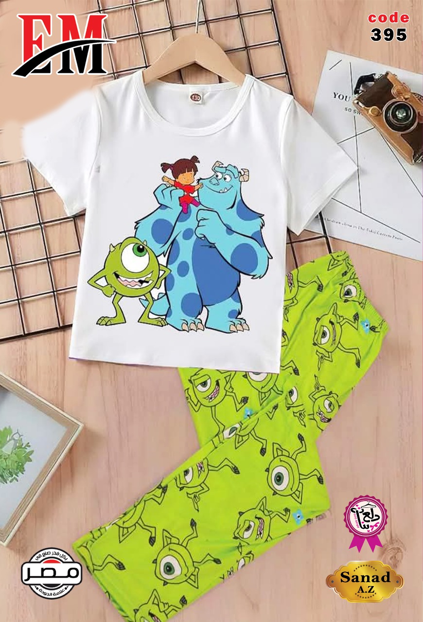 بيجامة حريمي نص كم - كورة البعبع قطن